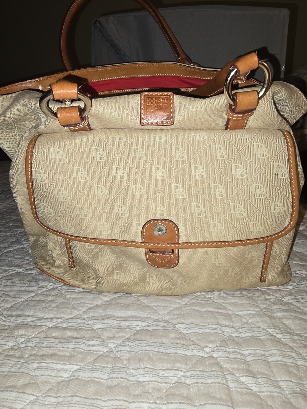 Dooney & Bourke Tan/Beige Signature Shoulder Bag